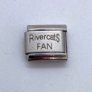 “Rivercats Fan” Uberry Italian Charm for Bracelet Silver Tone Sports